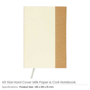 A5 Hard Cover Notebook 80 Sheets 80gsm Milk Papers