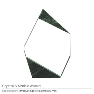 Vertical Crystal and Marble Awards in Hardboard Box