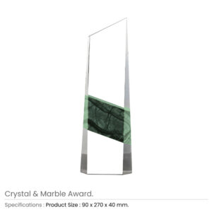 Vertical Crystal and Marble Awards in Hardboard Box