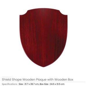 Shield Shaped Wooden Plaque with Box