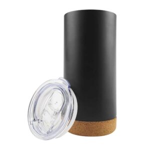 Travel Tumbler with Cork Base – Matte Black