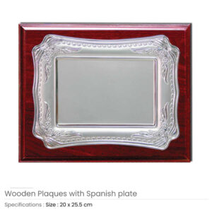 Wooden Plaques with Silver Spanish Plate