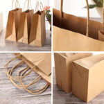 Brown Kraft Paper Gift Bags | Kraft Paper Gift Bags with Handles | Large Durable Retail Shopping Bags for Business