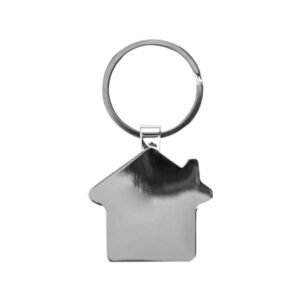 Bamboo Metal Keychain House Shaped
