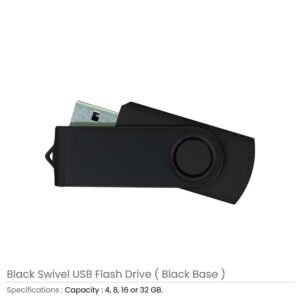 Black Swivel USB Flash Drives | Black USB 2.0 Flash Drives