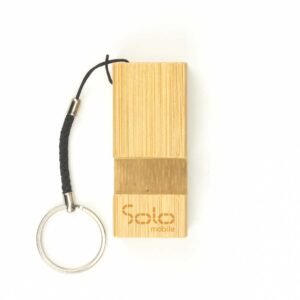 Bamboo Phone Stand with Round Key Holder