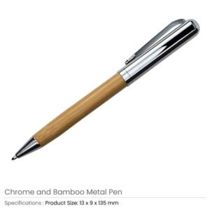 Chrome Bamboo Metal Pens