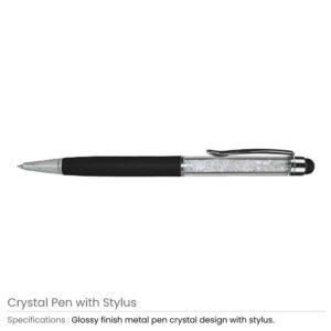 Crystal Pens with Stylus Metal