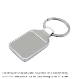 Rectangular Metal Keychains | 2 Sides Logo