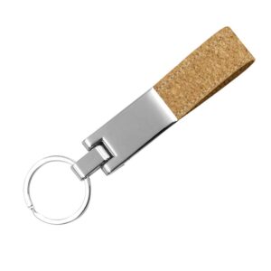 Metal Keychain with Cork Strap