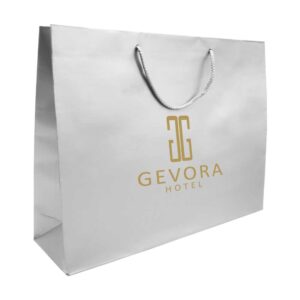 A4 Horizontal Silver Paper Shopping Bags