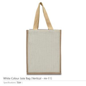 White Colour Jute Bag Vertical mr11