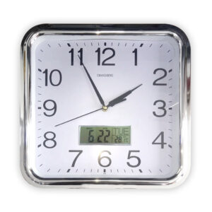 Square Silent Wall Clock with 1.34 inch LED