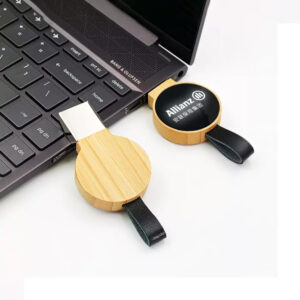 Bamboo LED Logo USB with Strap 64GB