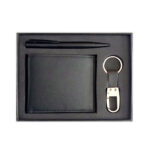 Gift Set with Leather Wallet Keychain Pen