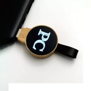 Bamboo LED Logo USB with Strap 64GB