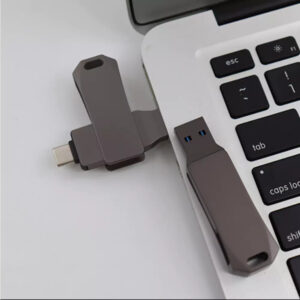 OTG Metal USB 64GB Type C | Swivel OTG USB in Gun Metal 64GB V. 3.0 Type C