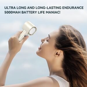USB Rechargeable Mini Fan 10000RPM Speed | Adjustable Turbo Personal Fan 5000mAh