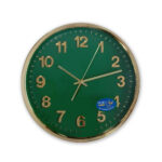 Silent Non-ticking Wall Clock Modern Style | Round Decorative Bedroom Office Study Room Kitchen Wall Clock-Green Golden