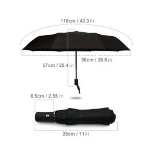 Auto Open Umbrella Black | Performance Windbeater Walking Length | Multipurpose Car Umbrella | Outdoor Travel Umbrella
