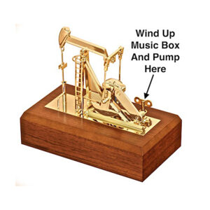 Musical Oil Rig | Desk Model Oil Drilling Rig | Hand Wind Up Music Box | Palque Award