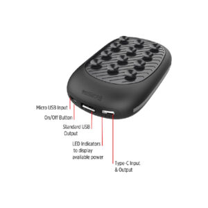 Suction Power Bank 10000mAh With Light-Up Logo