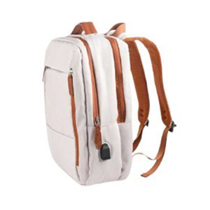 Men Backpack Cream with USB Charging Port