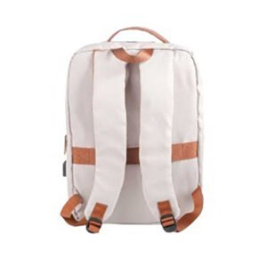 Men Backpack Cream with USB Charging Port